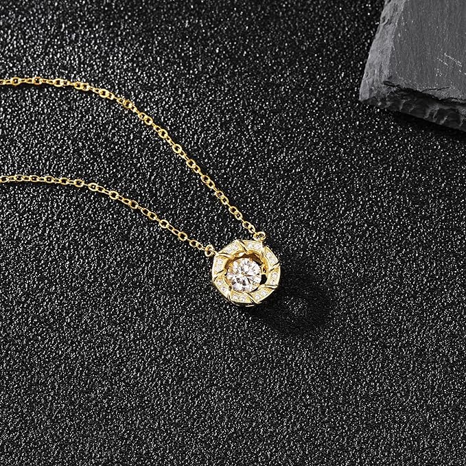 ONE :💎Pendant Necklace 💎 It dances and shines, eternity and infinity YELLOW GOLD PLATED