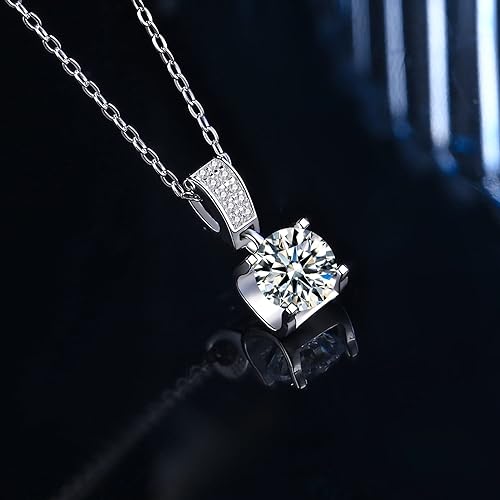 ONE :💎Pendant Necklace 💎MOISSANITE DIAMOND - 925 STERLING SILVER and Solid D Color VVS1 Clarity adjustable Chain