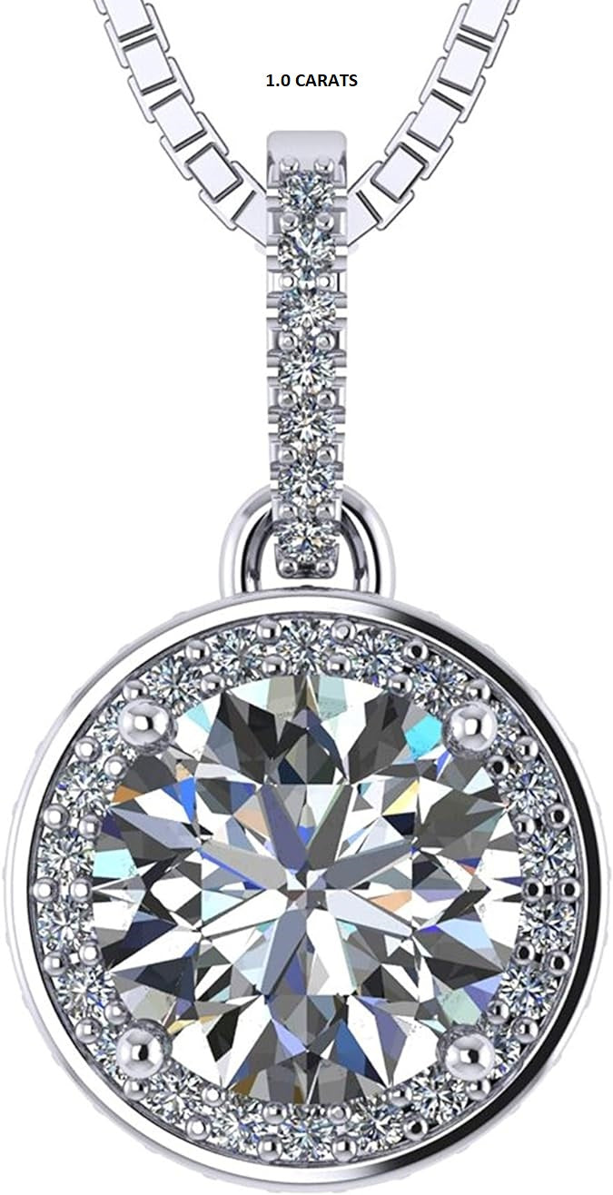 ONE :💎Pendant Necklace 💎 " Pure Brilliance 1.0 CT Zirconia Metal Type: Platinum Plated