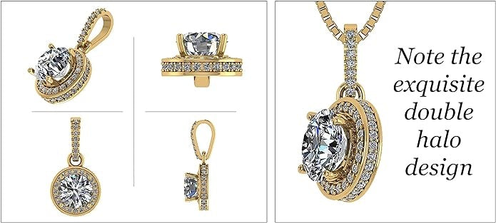 ONE :💎Pendant Necklace 💎 " Pure Brilliance 1.0 CT Zirconia YELLOW GOLD PLATED