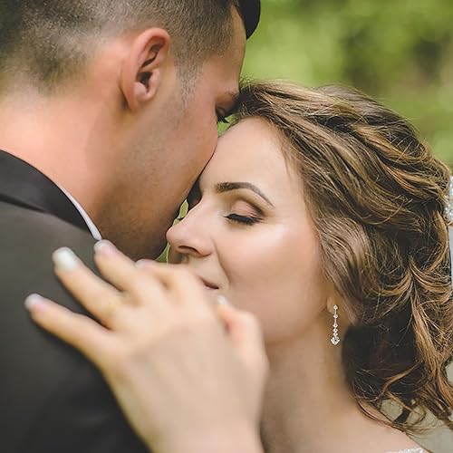 ONE PAIR: 925 Sterling Silver DROP MOISSANITE Earrings  Brilliant ROUND CUT Color: 30.5mm-White Gold 4CT HIGH QUALITY MOISSANITE DIAMOND