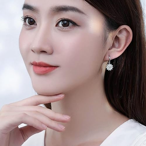 ONE PAIR: 925 Sterling Silver MOISSANITE DROP DANGLE Earrings HIGH QUALITY MOISSANITE DIAMOND Brilliant ROUND CUT