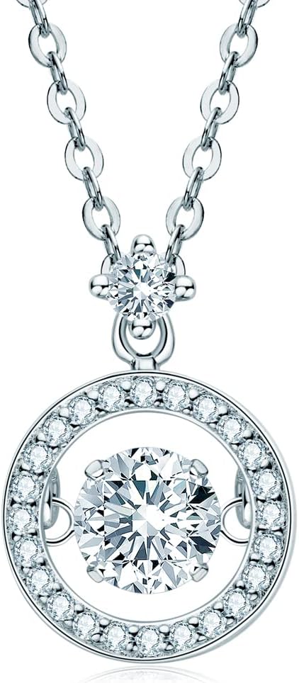 ONE :💎Pendant Necklace💎 Color: Infinity Circle-0.5ct MOISSANITE DIAMOND WHITE GOLD PLATED OVER 925 STERLNG SILVER