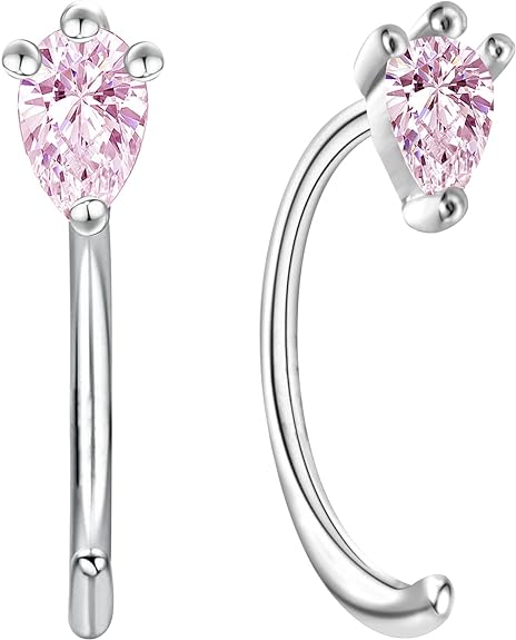 ONE PAIR:  ONE PAIR: EARRINGS MOISSANITE DIAMONDS D Color VVS1 Clarity Brilliant 2 pieces of 3x2mm PINK Pear cut D Color VVS1 MOISSANITE.