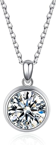 ONE :💎Pendant Necklace 💎MOISSANITE DIAMOND - 925 STERLING SILVER and Solid D Color VVS1 Clarity adjustable Chain