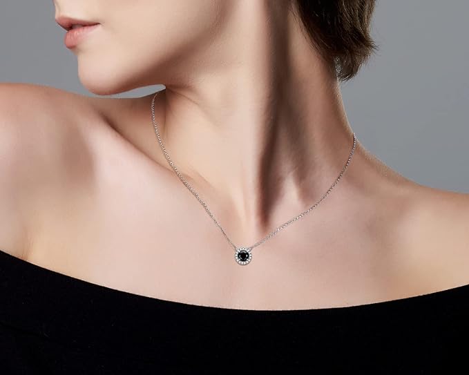 ONE :💎Pendant Necklace 💎 BLACK MOISSANITE DIAMOND - 925 STERLING SILVER and Solid Gold Plated D Color VVS1 Clarity adjustable Chain