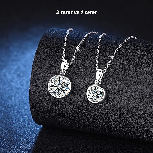 ONE :💎Pendant Necklace 💎MOISSANITE DIAMOND - 925 STERLING SILVER and Solid D Color VVS1 Clarity adjustable Chain