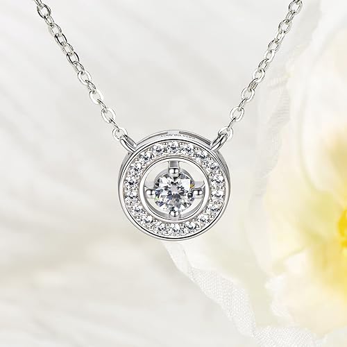 ONE :💎Pendant Necklace💎 0.3 CARAT MOISSANITE WHITE GOLD PLATED OVER 925 STERLNG SILVER