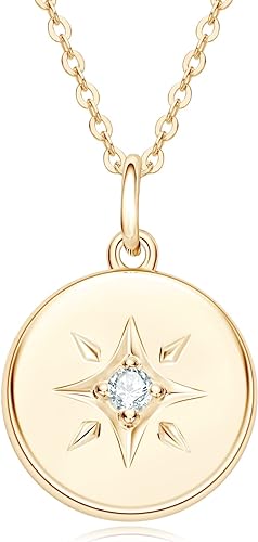 ONE :💎Pendant Necklace💎 Color: DISC STAR YELLOW MOISSANITE DIAMOND 18k YELLOW GOLD PLATED OVER 925 STERLNG SILVER