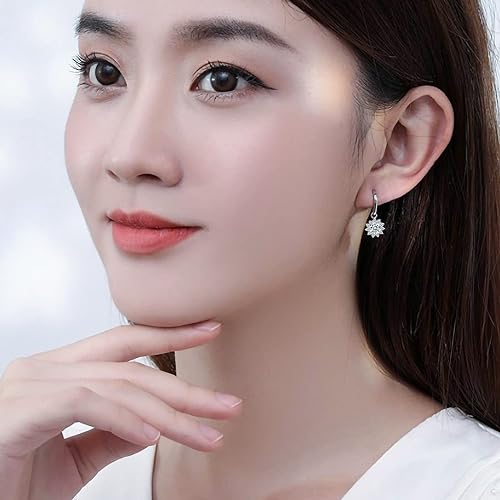 ONE PAIR: 925 Sterling Silver MOISSANITE DROP Earrings HIGH QUALITY MOISSANITE DIAMOND Brilliant ROUND CUT