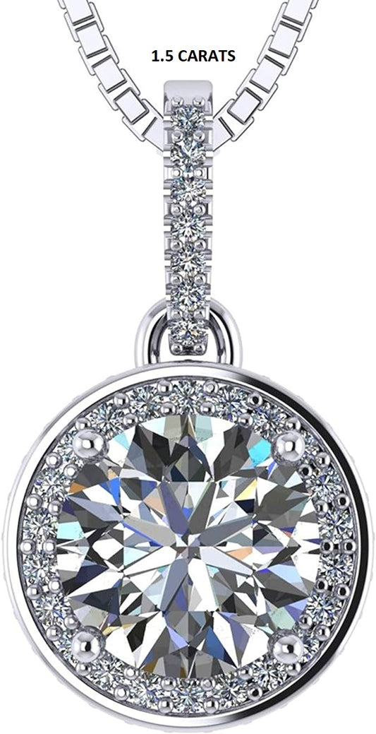 ONE :💎Pendant Necklace 💎 " Pure Brilliance 1.5 CT Zirconia Metal Type: Platinum Plated