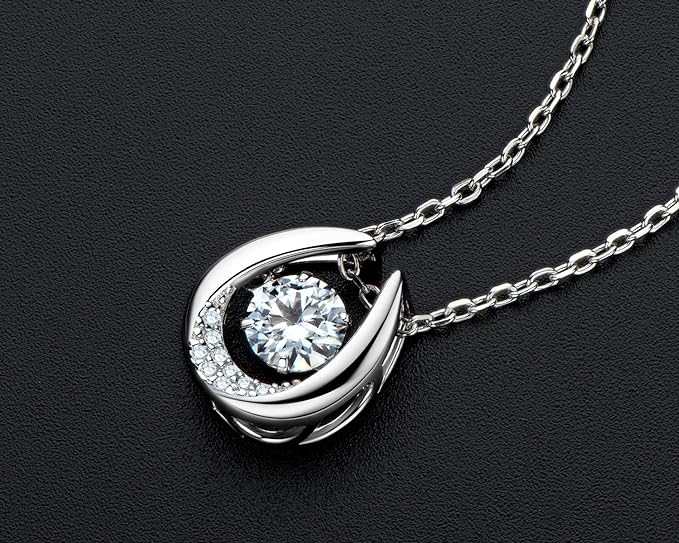 ONE :💎Pendant Necklace💎 Color: Horseshoe-0.8ct MOISSANITE DIAMOND WHITE GOLD PLATED OVER 925 STERLNG SILVER