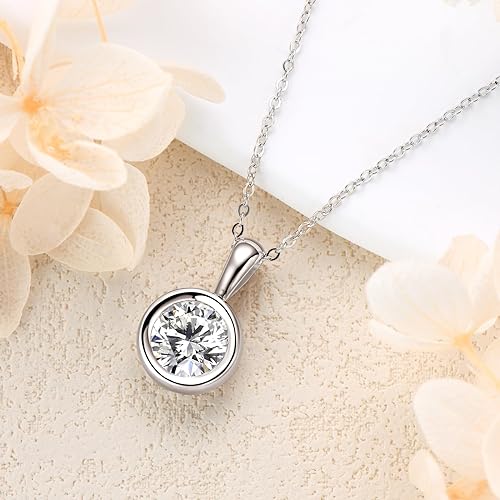 ONE :💎Pendant Necklace💎 2.0 CARAT MOISSANITE WHITE GOLD PLATED OVER 925 STERLNG SILVER