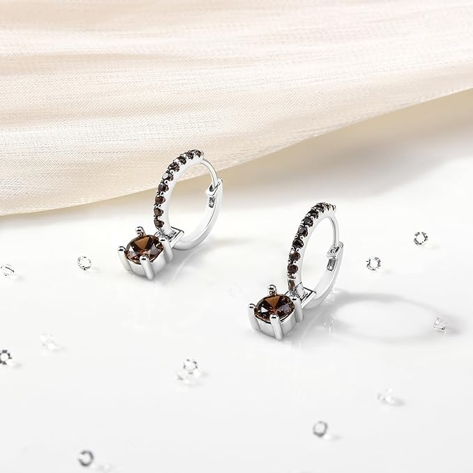 ONE PAIR: Gorgeous HOOP EARRINGS November Month Rhodium Plated Sterling Silver