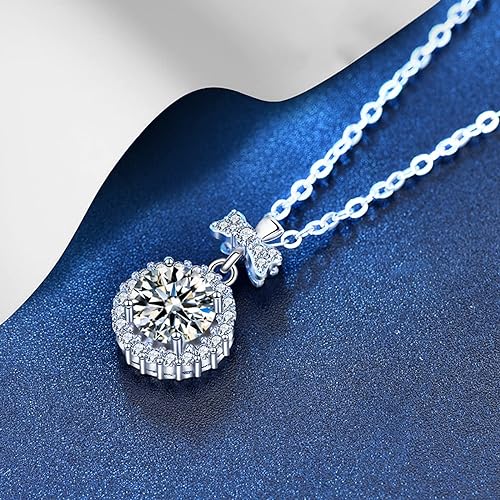 ONE :💎Pendant Necklace 💎MOISSANITE DIAMOND - 925 STERLING SILVER and Solid D Color VVS1 Clarity adjustable Chain