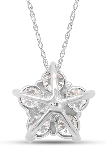 ONE :💎Pendant Necklace💎 Color: FLOWER MOISSANITE DIAMOND WHITE GOLD PLATED OVER 925 STERLNG SILVER