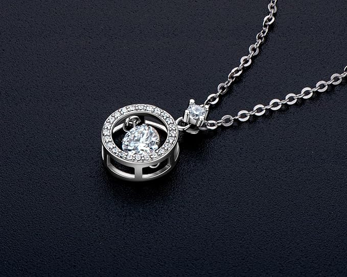 ONE :💎Pendant Necklace💎 Color: Infinity Circle-0.5ct MOISSANITE DIAMOND WHITE GOLD PLATED OVER 925 STERLNG SILVER