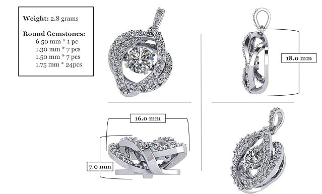 ONE :💎Pendant Necklace 💎 The "Dancing Stone" Pure Brilliance Zirconia