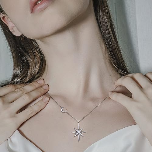 ONE :💎Pendant Necklace💎 Color: Starburst-Silver MOISSANITE DIAMOND 18k WHITE GOLD PLATED OVER 925 STERLNG SILVER