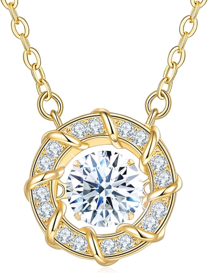 ONE :💎Pendant Necklace 💎 It dances and shines, eternity and infinity YELLOW GOLD PLATED
