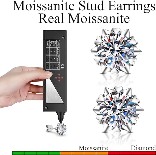 ONE PAIR: MOISSANITE Diamond Earrings, Stud Earrings for Women, 4 Ct D Color VVS Bright Lab Cut Heart Shape Diamond earrings studs Silver Earrings, for Anniversary Celebrations, Birthday Parties, Work Party Travel