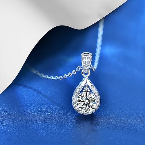 ONE :💎Pendant Necklace 💎MOISSANITE DIAMOND - 925 STERLING SILVER and Solid D Color VVS1 Clarity adjustable Chain