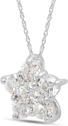 ONE :💎Pendant Necklace💎 Color: FLOWER MOISSANITE DIAMOND WHITE GOLD PLATED OVER 925 STERLNG SILVER