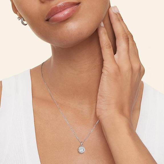 ONE :💎Pendant Necklace 💎 MOISSANITE DIAMOND - 925 STERLING SILVER and Solid Gold Plated D Color VVS1 Clarity adjustable Chain Color: Camellia flower 1 carat