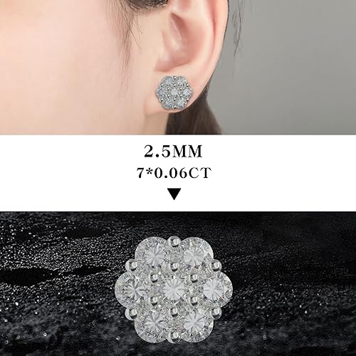 ONE PAIR: Gorgeous STUD EARRINGS MOISSANITE DIAMONDS D Color VVS1 Clarity Brilliant Earrings 925 Sterling Silver 18K WHITE Gold Plated 2.5mm