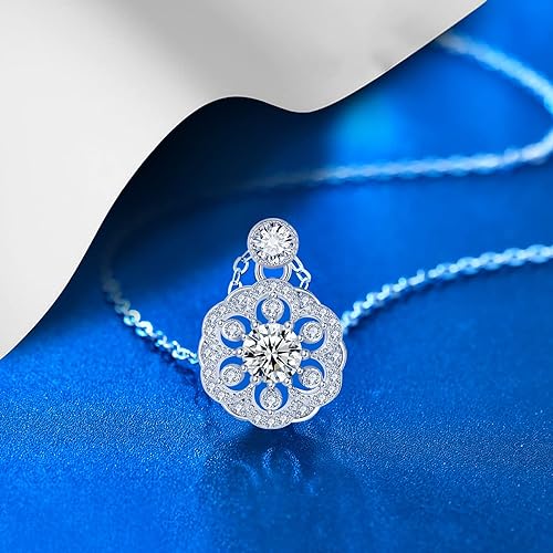 ONE :💎Pendant Necklace 💎MOISSANITE DIAMOND - 925 STERLING SILVER and Solid Gold Plated D Color VVS1 Clarity adjustable Chain