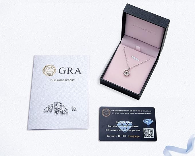 ONE :💎Pendant Necklace💎 Color: Infinity Circle-0.5ct MOISSANITE DIAMOND WHITE GOLD PLATED OVER 925 STERLNG SILVER