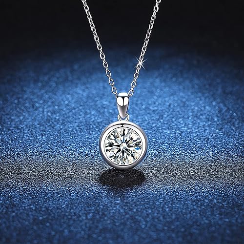 ONE :💎Pendant Necklace 💎MOISSANITE DIAMOND - 925 STERLING SILVER and Solid D Color VVS1 Clarity adjustable Chain