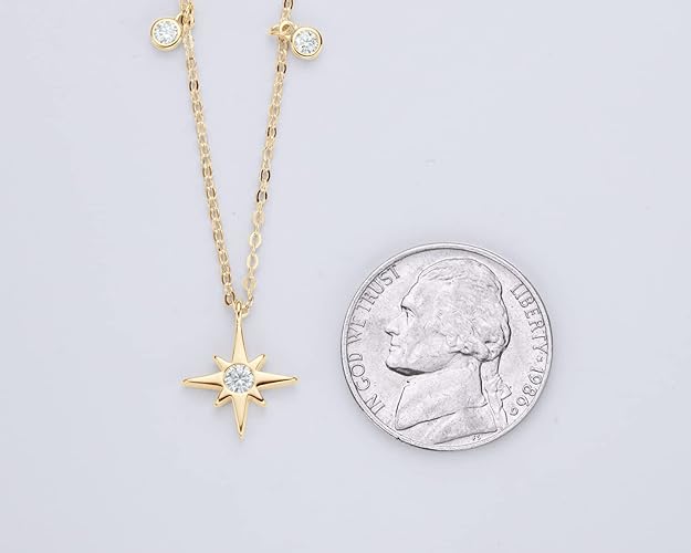 ONE :💎Pendant Necklace💎 Color: Starburst-Yellow MOISSANITE DIAMOND 18k YELLOW GOLD PLATED OVER 925 STERLNG SILVER
