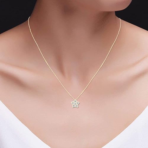 ONE :💎Pendant Necklace💎 Color: FLOWER MOISSANITE DIAMOND YELLOW GOLD PLATED OVER 925 STERLNG SILVER