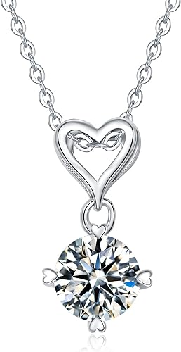 ONE :💎Pendant Necklace 💎MOISSANITE DIAMOND - 925 STERLING SILVER and Solid D Color VVS1 Clarity adjustable Chain