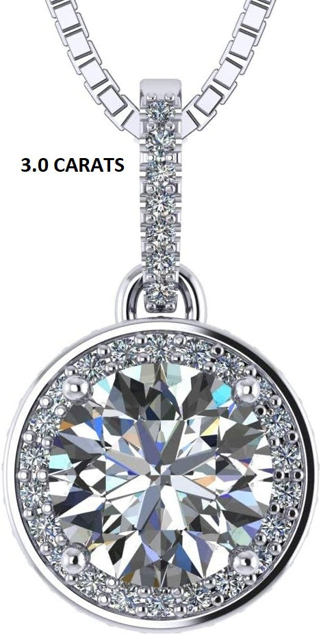 ONE :💎Pendant Necklace 💎 " Pure Brilliance 3.0 CT Zirconia Metal Type: Platinum Plated