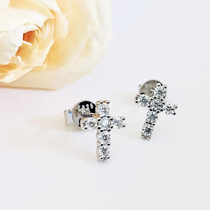 ONE PAIR: Gorgeous STUD EARRINGS MOISSANITE DIAMONDS D Color VVS1 Clarity Brilliant Earrings 925 Sterling Silver 18K WHITE Gold Plated