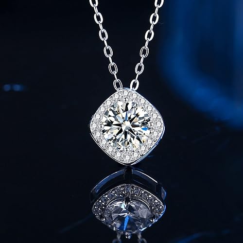 ONE :💎Pendant Necklace 💎MOISSANITE DIAMOND - 925 STERLING SILVER and Solid D Color VVS1 Clarity adjustable Chain