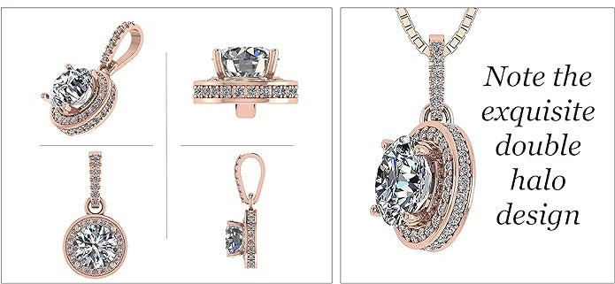 ONE :💎Pendant Necklace 💎 " Pure Brilliance 1.0 CT Zirconia ROSE GOLD PLATED