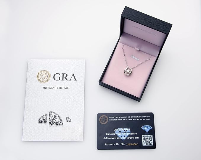 ONE :💎Pendant Necklace💎 Color: Horseshoe-0.8ct MOISSANITE DIAMOND WHITE GOLD PLATED OVER 925 STERLNG SILVER