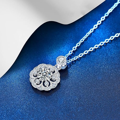 ONE :💎Pendant Necklace 💎MOISSANITE DIAMOND - 925 STERLING SILVER and Solid Gold Plated D Color VVS1 Clarity adjustable Chain