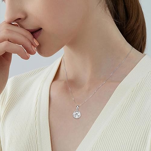 ONE :💎Pendant Necklace💎 2.0 CARAT MOISSANITE WHITE GOLD PLATED OVER 925 STERLNG SILVER