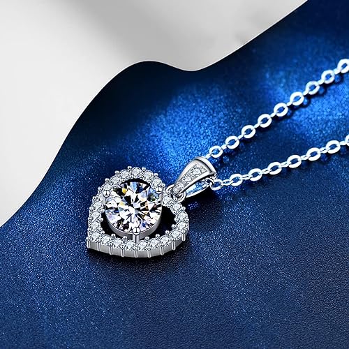 ONE :💎Pendant Necklace 💎MOISSANITE DIAMOND - 925 STERLING SILVER and Solid D Color VVS1 Clarity adjustable Chain