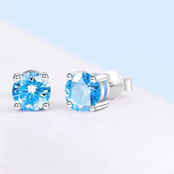 ONE PAIR: Gorgeous STUD EARRINGS MOISSANITE DIAMONDS D Color VVS1 Clarity Brilliant Earrings 925 Sterling Silver 18K WHITE Gold Plated 2ct a pair