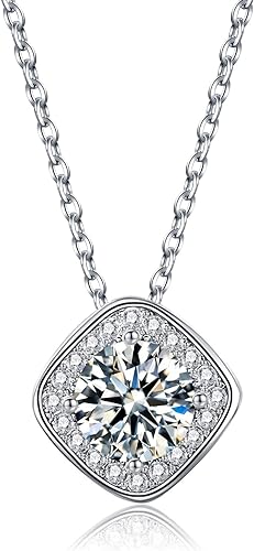 ONE :💎Pendant Necklace 💎MOISSANITE DIAMOND - 925 STERLING SILVER and Solid D Color VVS1 Clarity adjustable Chain