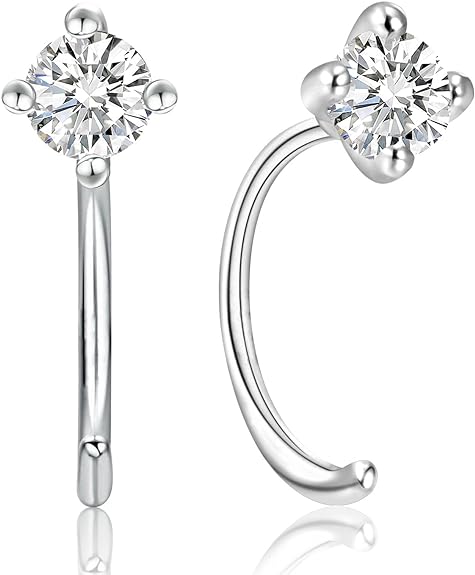 ONE PAIR:  ONE PAIR: EARRINGS MOISSANITE DIAMONDS D Color VVS1 Clarity Brilliant 2 pieces of 3x2mm ROUND cut D Color VVS1 MOISSANITE. The total carat weight of the 2 MOISSANITE stones is 0.2 carats. 925 STERLING SILVER