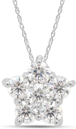 ONE :💎Pendant Necklace💎 Color: FLOWER MOISSANITE DIAMOND WHITE GOLD PLATED OVER 925 STERLNG SILVER