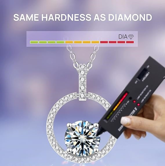 ONE :💎Pendant Necklace💎 2.0 CARAT MOISSANITE WHITE GOLD PLATED OVER 925 STERLNG SILVER