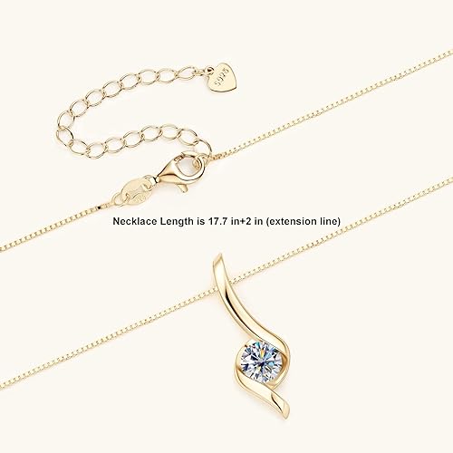 ONE : 💎Pendant Necklace 💎 MOISSANITE DIAMOND Infinity Chain (18K Gold) OVER 925 Sterling Silver Necklace) D Color VVS1 Clarity 6.5mm  17.7