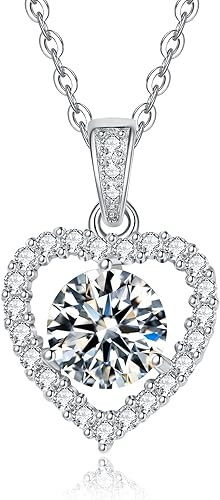 ONE :💎Pendant Necklace 💎MOISSANITE DIAMOND - 925 STERLING SILVER and Solid D Color VVS1 Clarity adjustable Chain